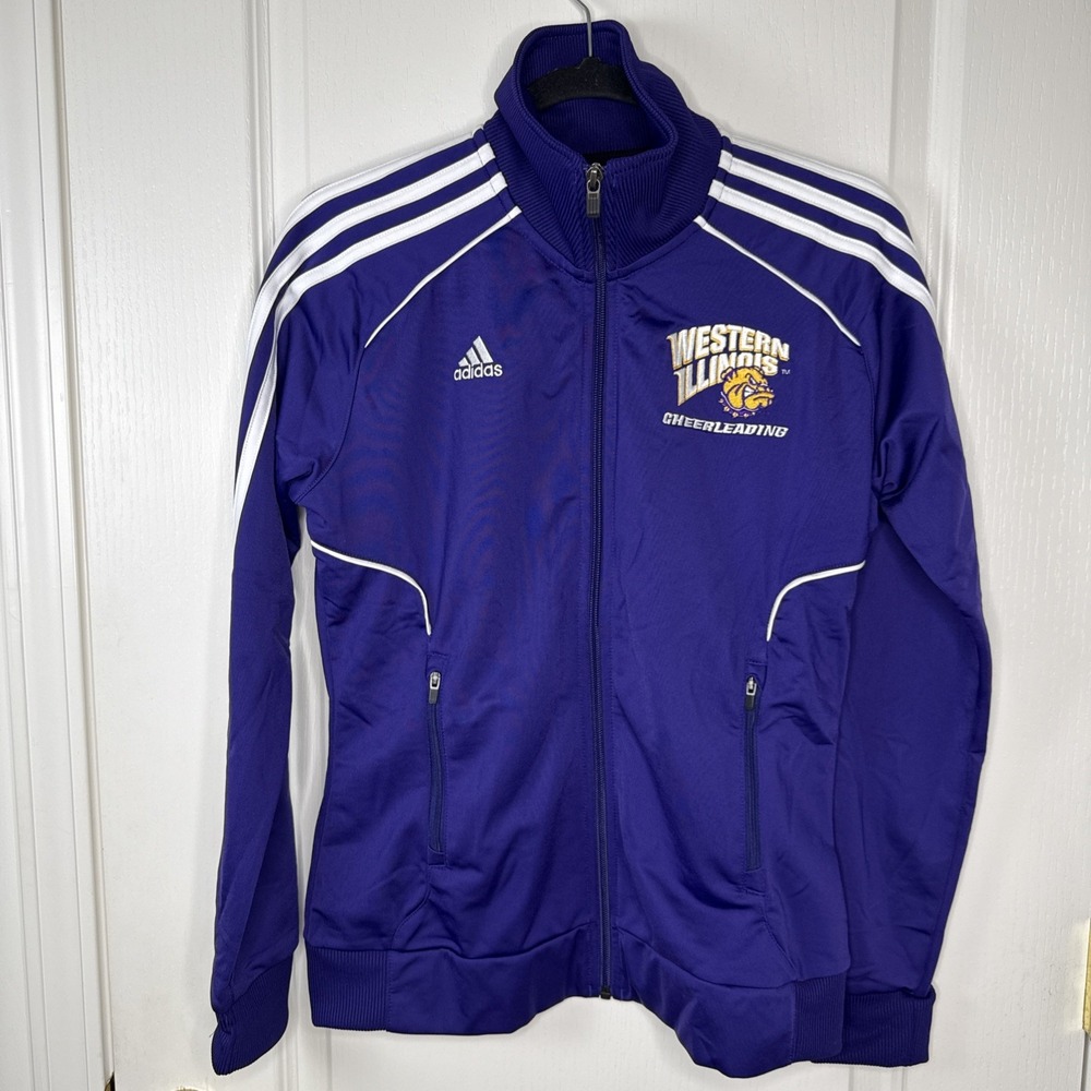 Adidas Western Illinois Cheerleading Track Jacket Womens M NWT Team Issue Purple